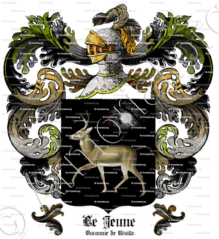 LE JEUNE_Normandie, Baronnie de Réville (Armorial de France (d'hozier, 1696-1710)_France (ii)