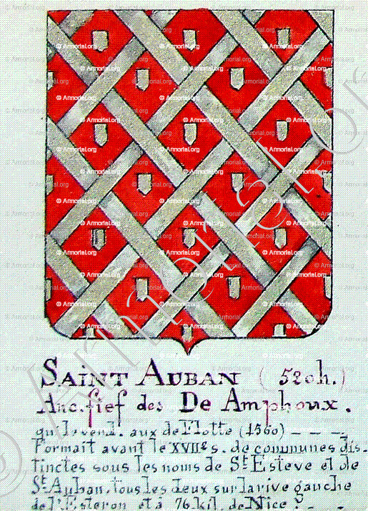 SAINT AUBAN_Armorial Nice. (J. Casal, 1903) (Bibl. mun. de Nice)._France