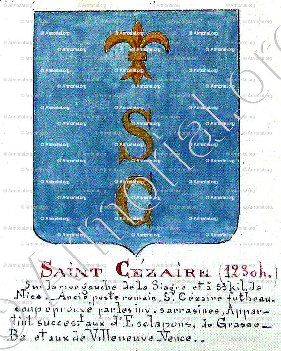 SAINT CEZAIRE_Armorial Nice. (J. Casal, 1903) (Bibl. mun. de Nice)._France..