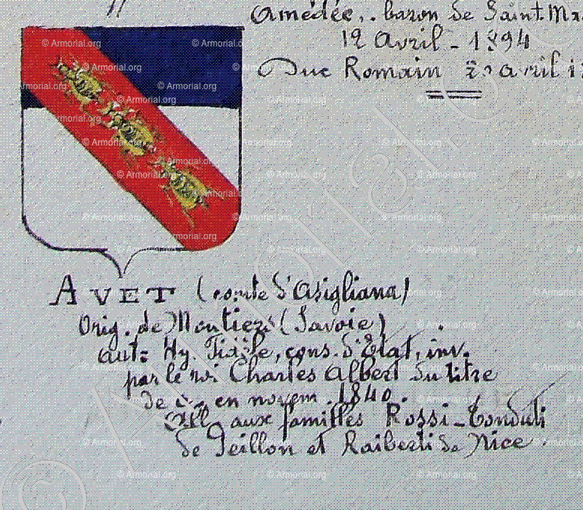AVET comte d'Asigliana_Armorial Nice. (J. Casal, 1902) (Bibl. mun. de Nice)_France (i)