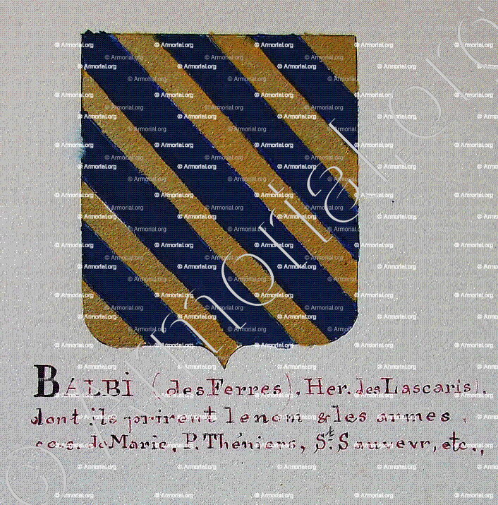 BALBI (des Ferres)_Armorial Nice. (J. Casal, 1902) (Bibl. mun. de Nice)_France (i)
