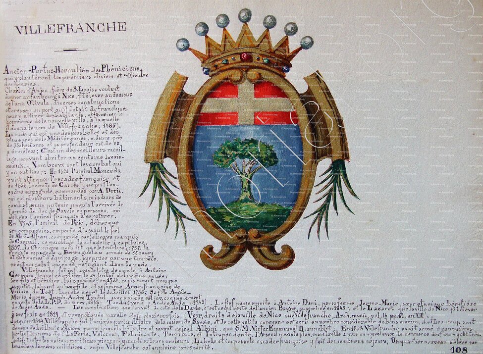 VILLEFRANCHE-SUR-MER_Armorial Nice. (J. Casal, 1903) (Bibl. mun. de Nice)._France (ii)