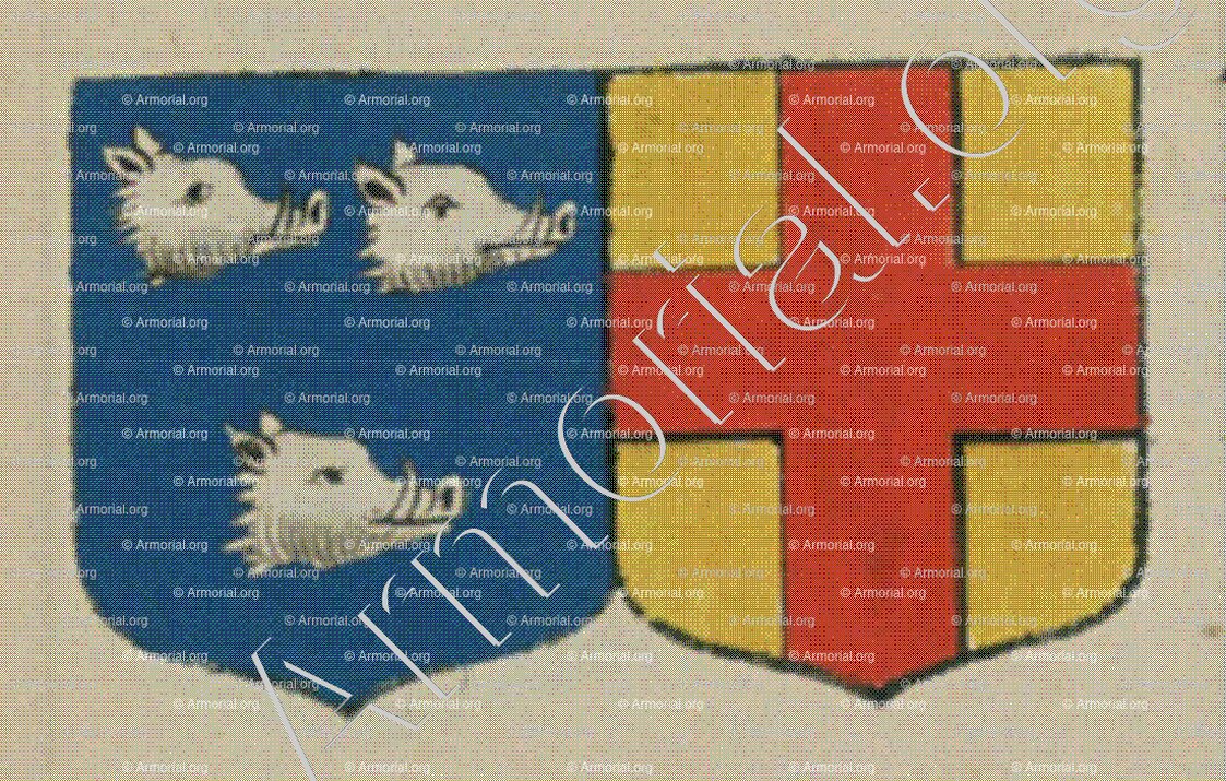 des ROCHES du MOUCHET et d'ANDLAU sa femme (Alsace)_Blason enregistré sous le règne de Louis XIV_France