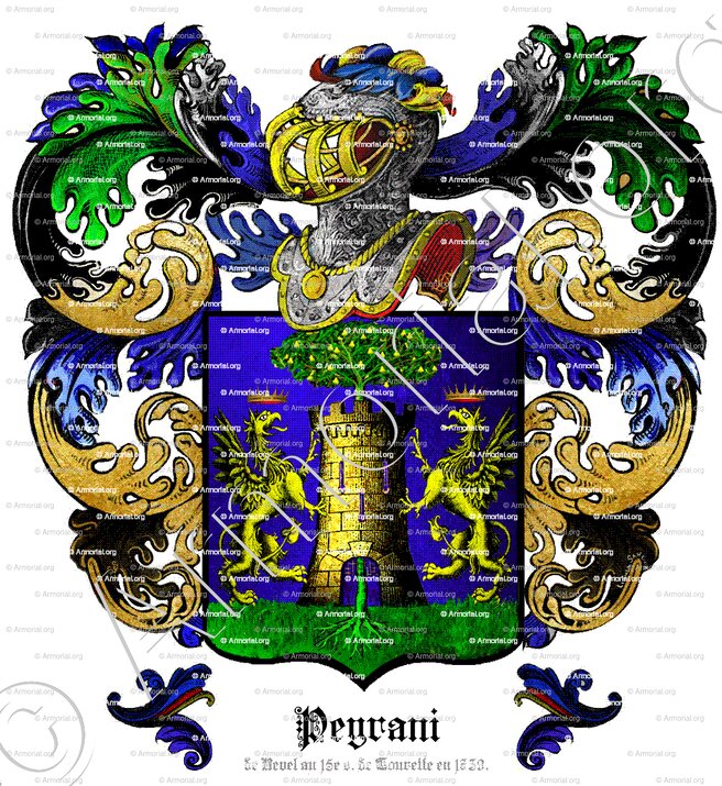 PEYRANI_de Revel au 15e s., de Tourette en 1739. Comté de Nice._France ()