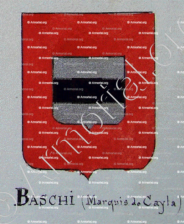 BASCHI Marquis de CAYLA_Armorial Nice. (J. Casal, 1902) (Bibl. mun. de Nice)_France (i)