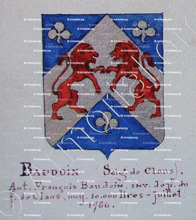 BAUDOIN Seigneur de Clans_Armorial Nice. (J. Casal, 1902) (Bibl. mun. de Nice)_France (i)
