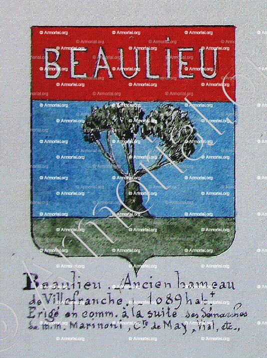 BEAULIEU_Armorial Nice. (J. Casal, 1902) (Bibl. mun. de Nice)_France (i)