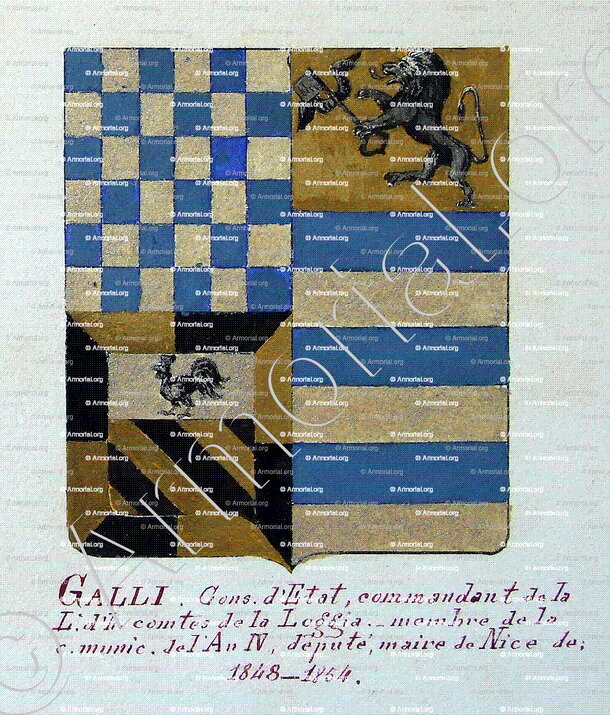 GALLI Comtes de La LOGGIA_Armorial Nice. (J. Casal, 1903) (Bibl. mun. de Nice)_France (1808 1814) (1)