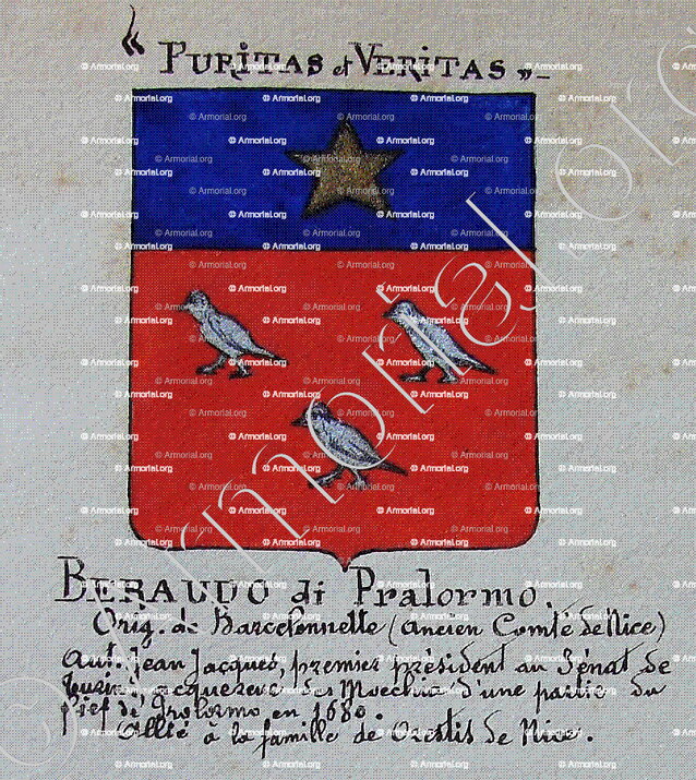 BERAUDO di PRALORMO_Armorial Nice. (J. Casal, 1902) (Bibl. mun. de Nice)_France (i)