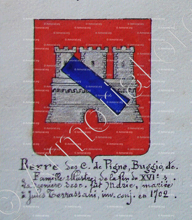 BERRE de Pigne, Buggio_Armorial Nice. (J. Casal, 1902) (Bibl. mun. de Nice)_France (i)