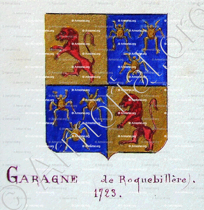 GARAGNE (de Roquebillière)_Armorial Nice. (J. Casal, 1903) (Bibl. mun. de Nice)_France (1)