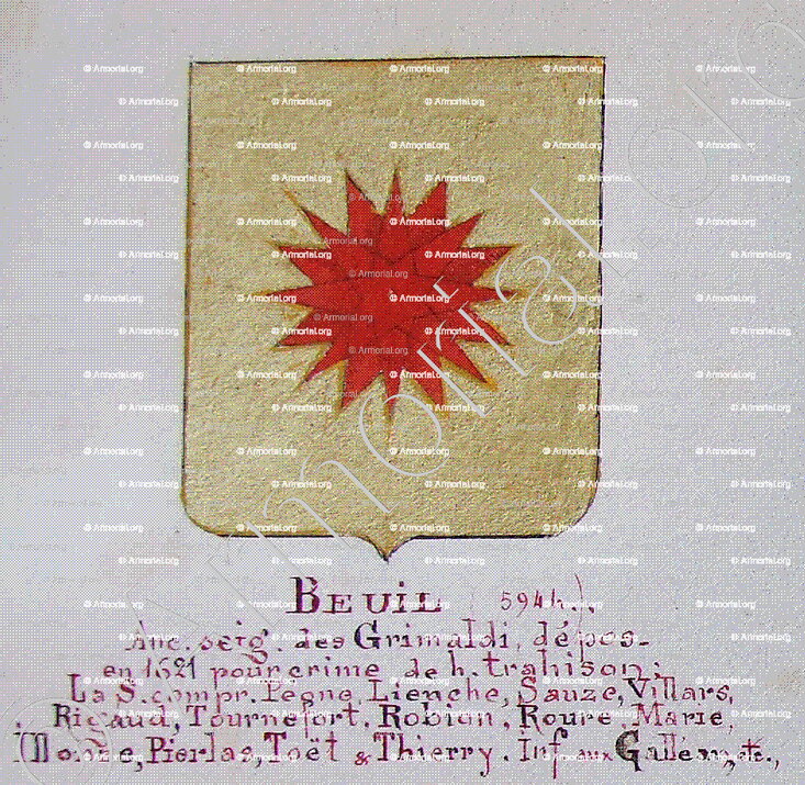 BEUIL_Armorial Nice. (J. Casal, 1902) (Bibl. mun. de Nice)_France (i)