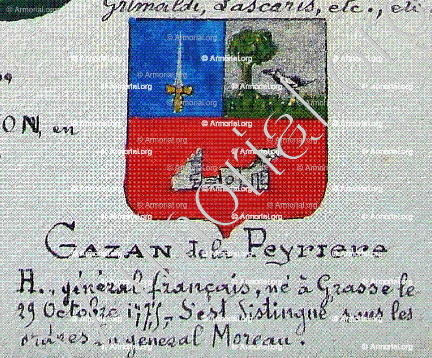 GAZAN de la PEYRIERE_Armorial Nice. (J. Casal, 1903) (Bibl. mun. de Nice)_France (1)