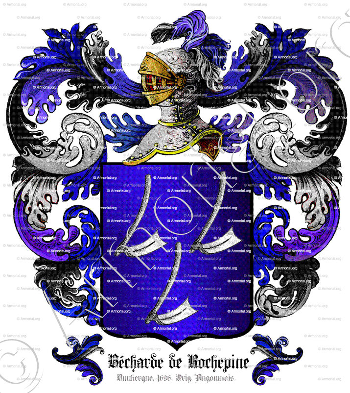 BÉCHADE de ROCHEPINE_Dunkerque, 1696, Famille originaire de l'Angoumois et du Limousin._France.