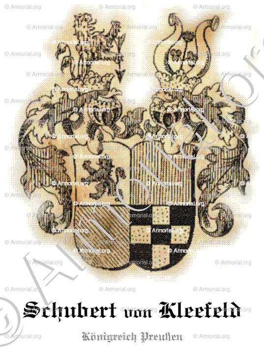 SCHUBERT von KLEEFELD_Preußen. Königreich Preußen._ Deutschland +