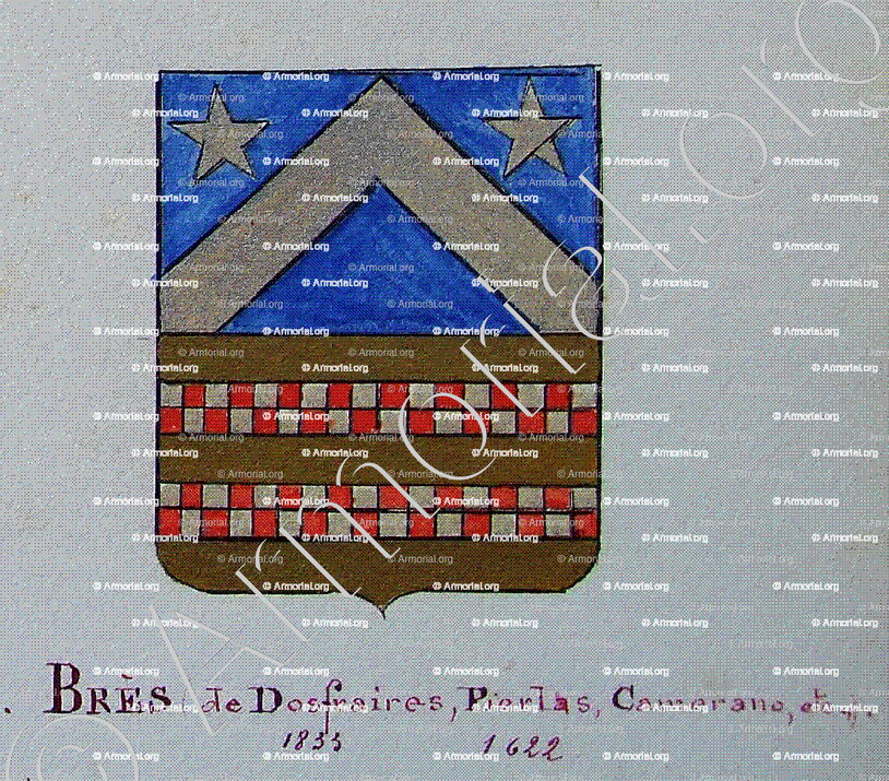 BRES de Dosfaires, Pierlas, Camenaro_Armorial Nice. (J. Casal, 1902) (Bibl. mun. de Nice)_France (i)
