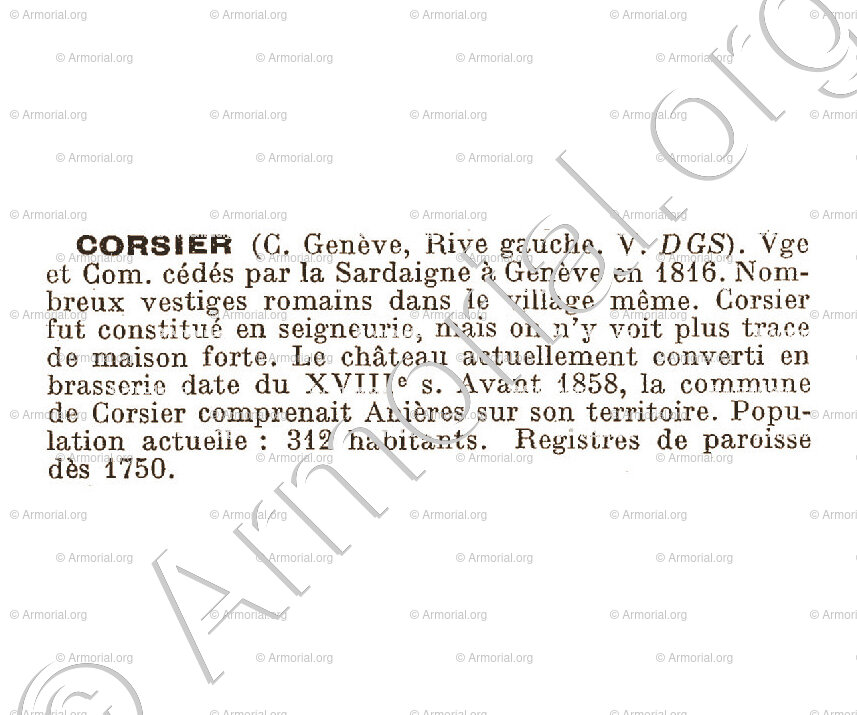 CORSIER ou CORSY ou CORCIACO.