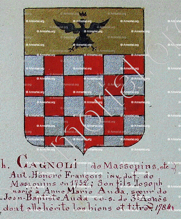 CAGNOLI_Armorial Nice. (J. Casal, 1902) (Bibl. mun. de Nice)_France (i)