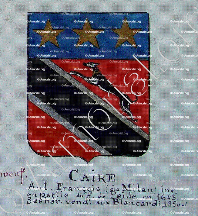 CAIRE (François de Milan)_Armorial Nice. (J. Casal, 1902) (Bibl. mun. de Nice)_France (i)