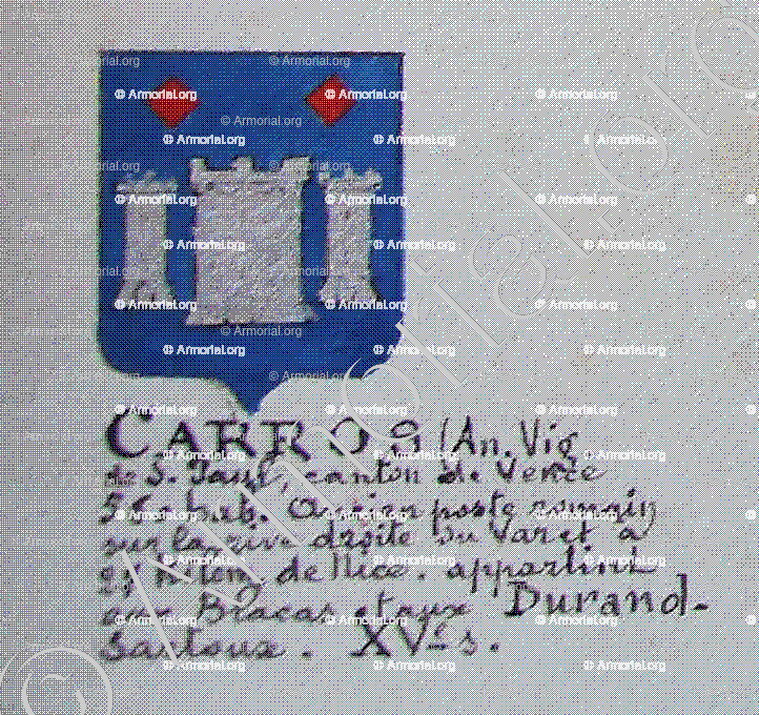 CARROS_Armorial Nice. (J. Casal, 1902) (Bibl. mun. de Nice)_France (i)