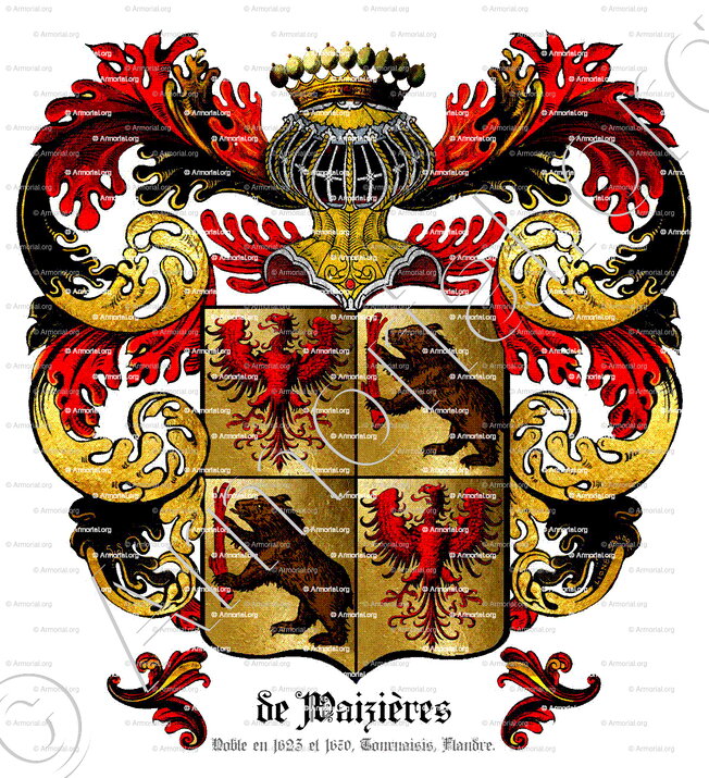de WAIZIERES_Tournaisis. Comté de Flandre. Famille noble en 1623 et 1670._France Belgique .