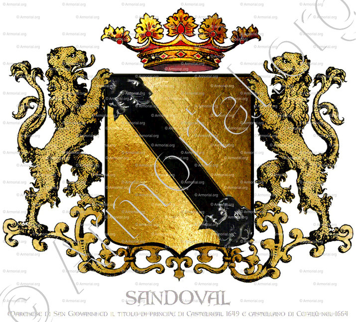 SANDOVAL_Marchese di San Giovanni ed il titolo di principe di Castelreal 1649 e Castellano di Cefalù nel 1664. Sicilia._Italia (i) Ok