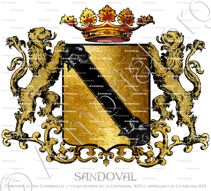 SANDOVAL_Marchese di San Giovanni ed il titolo di principe di Castelreal 1649 e Castellano di Cefalù nel 1664. Sicilia._Italia (i) Ok