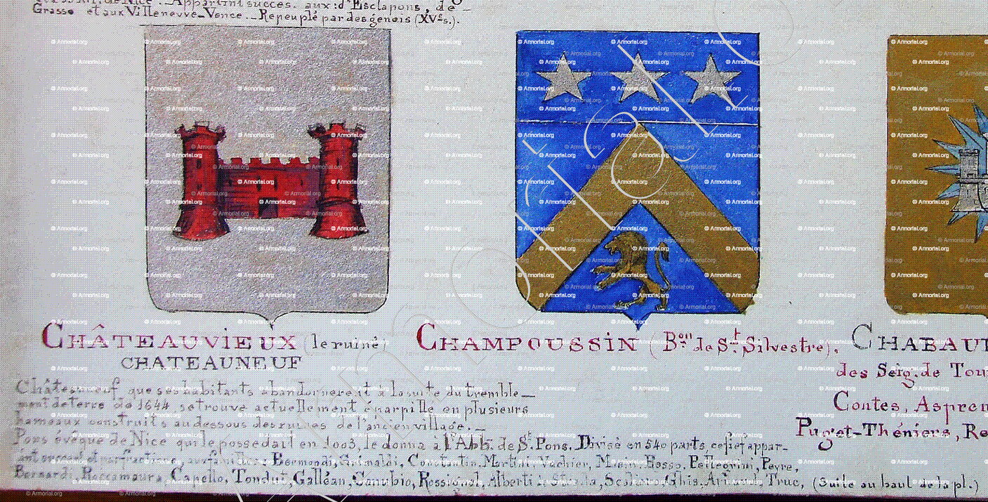 CHATEAUNEUF_Armorial Nice. (J. Casal, 1902) (Bibl. mun. de Nice)_France (i)