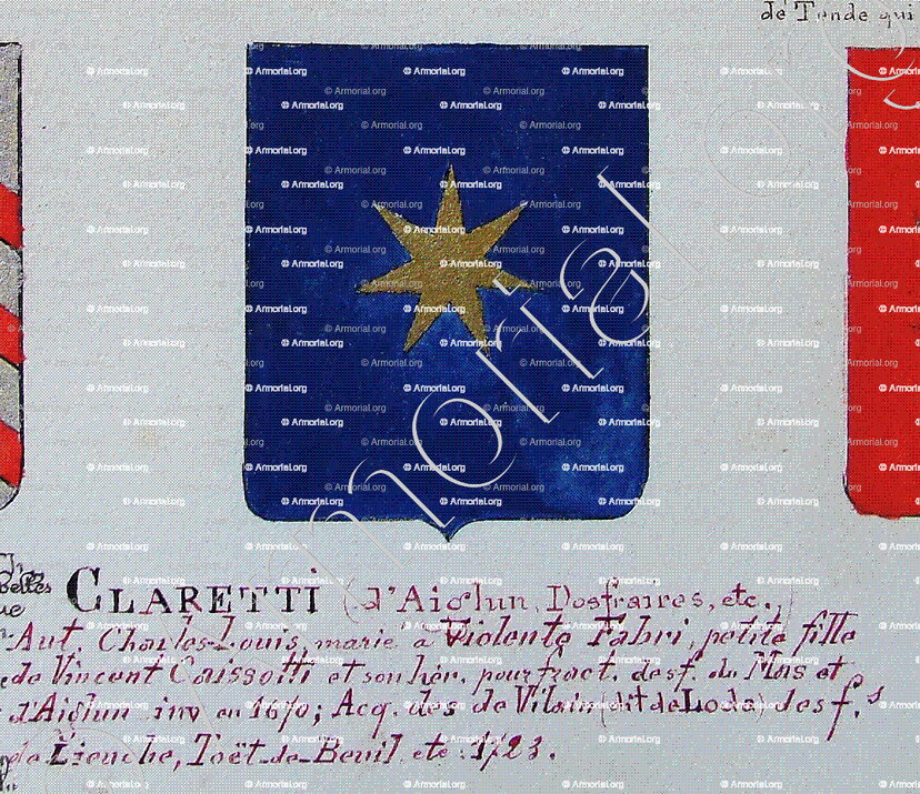 CLARETTI (d'Aiglun, Dosfraire)_Armorial Nice. (J. Casal, 1902) (Bibl. mun. de Nice)_France (i)