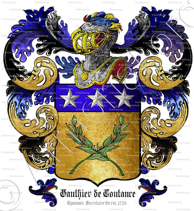 GAULTIER de COUTANCE_Lyonnais, Secrétaire du roi 1728._France ()