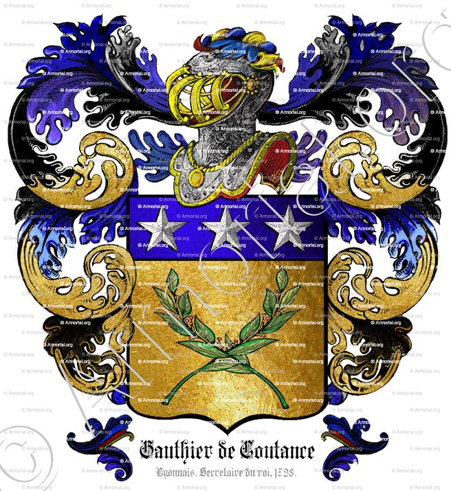 GAULTIER de COUTANCE_Lyonnais, Secrétaire du roi 1728._France ()