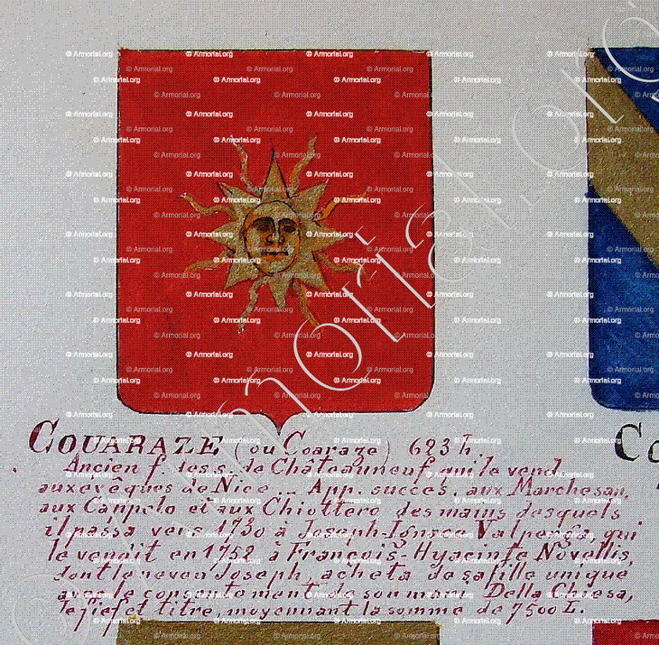 COUARAZE ou COARAZE_Armorial Nice. (J. Casal, 1902) (Bibl. mun. de Nice)_France (ii)