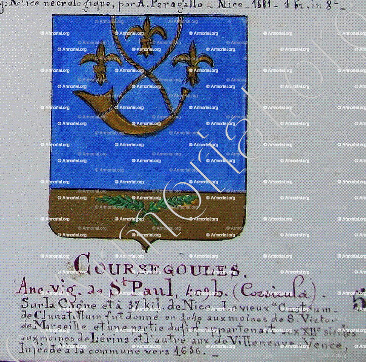 COURSEGOULES ou CORSIGULA_Armorial Nice. (J. Casal, 1902) (Bibl. mun. de Nice)_France (i)