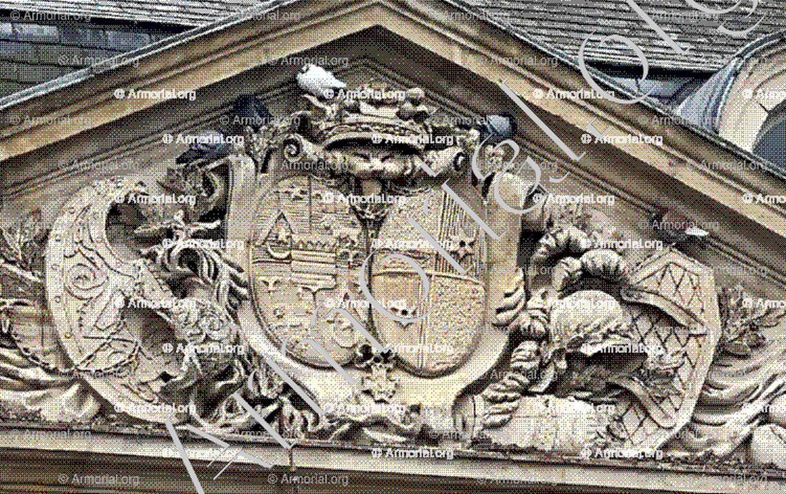 VIARMES (armoiries fronton mairie de Viarmes) Île-de-FRance._France