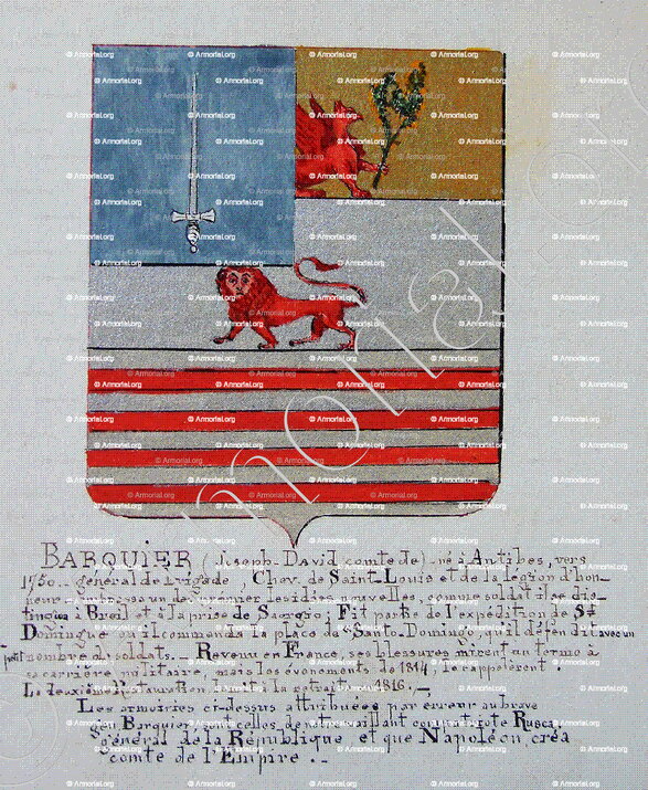 Comte de BARQUIER_Armorial Nice. (J. Casal, 1903) (Bibl. mun. de Nice)_France (1808 1814). (i)
