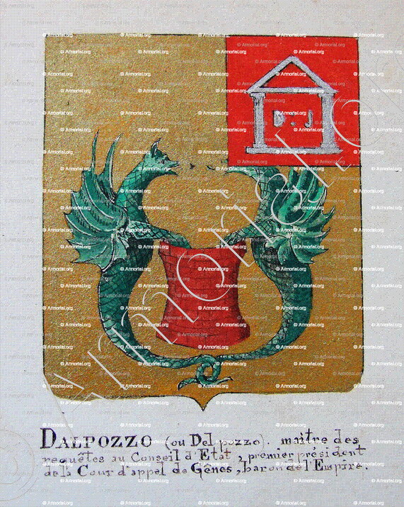 DALPOZZO ou DELPOZZO- Armorial Nice. (J. Casal, 1903) (Bibl. mun. de Nice)_France (1808 1814). (i)