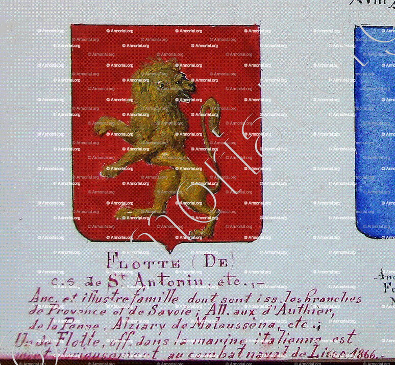 De FLOTTE (de Saint-Antonin)_Armorial Nice. (J. Casal, 1903) (Bibl. mun. de Nice)_France (i)