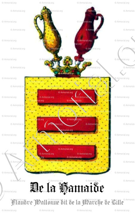 DE LA HAMAIDE_Flandre Wallonne dit de la Marche de Lille. (Armorial des Pays-Bas par J. de Neufforge)_Nederland