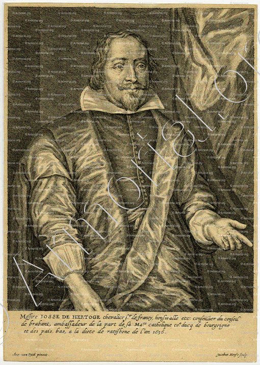 HERTOGHE (Josse de) (gr. Jacobus Neefs (Neeffs), 1618)_gravure au burin. Jacobus Neefs (Neeffs)_Belgique
