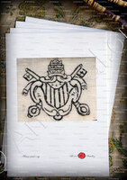 velin-d-Arches-BENEDETTO XIV_Pape, 1740. Blason relevé à Bastia. Corse_France ()