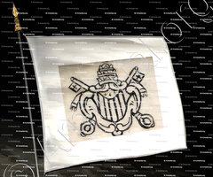 drapeau-BENEDICTUS XIV_Pape, 1740. Blason relevé à Bastia. Corse_France ()