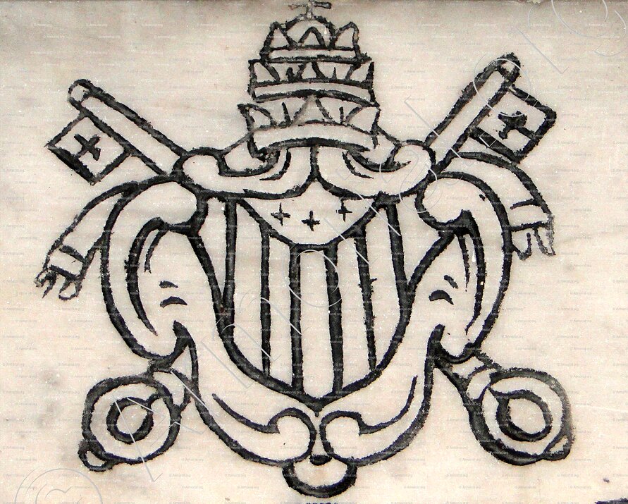 BENOÎT XIV_Pape, 1740. Blason relevé à Bastia. Corse_France ()