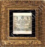 cadre-ancien-or-BENOÎT XIV_Pape, 1740. Blason relevé à Bastia. Corse_France