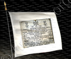 drapeau-BENOÎT XIV_Pape, 1740. Blason relevé à Bastia. Corse_France