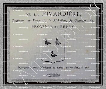 De la PIVARDIÉRE