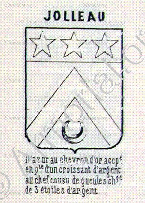 JOLLEAU de St.Maurice_ Armorial du Lyonnais par Steyert, 1860_France