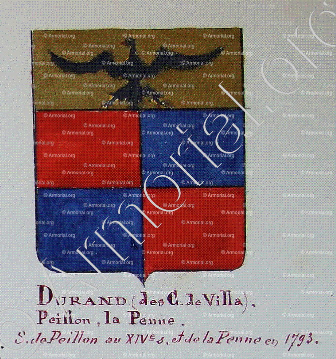 DURAND (de Peillon, la Penne)_Armorial Nice. (J. Casal, 1903) (Bibl. mun. de Nice)_France (i)