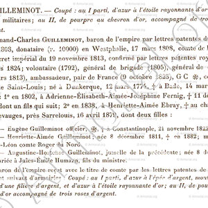 GUILLEMINOT_Baron de l'Empire, 1808. Comte de l'Empire 1813._France Napoleon Ier