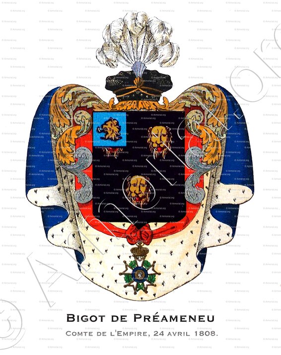 BIGOT de PREAMENEU_ Comte de l'Empire, 1808._Empire français.