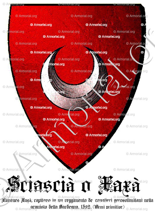 SCIASCIA o XAXA_Ximenes Xaxà, Sardegna, 1392. (Armi primitive)_Italia (i)